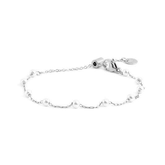 Bracciale catena con perle BIANCO - GIALLO -ROSA