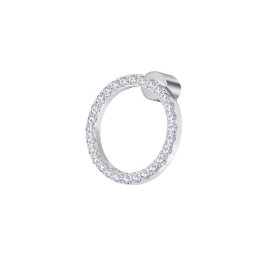 Orecchino a lobo cerchio 1,4cm con zirconi bianchi