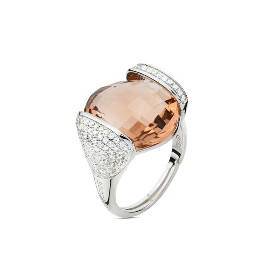 ANELLO FUME' PIETRA E ZIRCONI