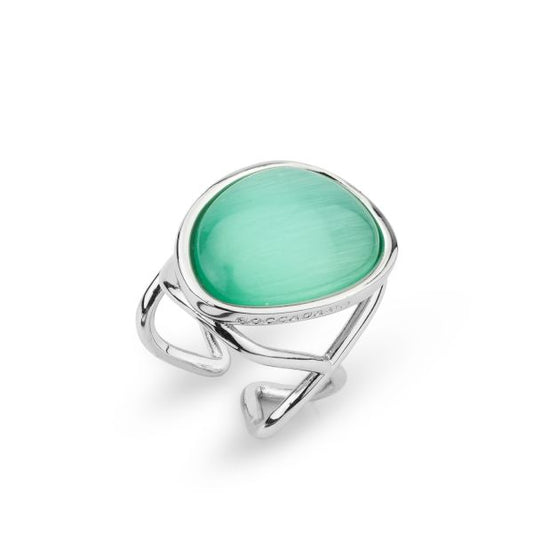 Anello con cristallo verde acqua