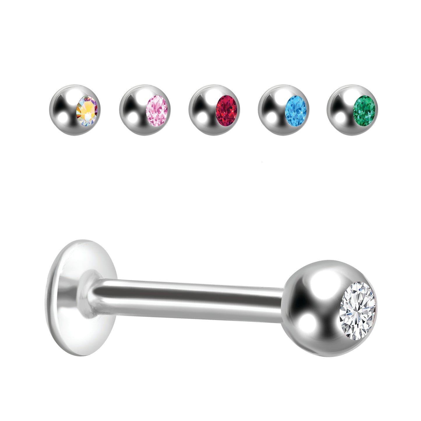 Labret Con Sfera Cristallo