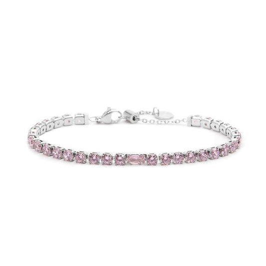 Bracciale tennis 4mm con zircone centrale