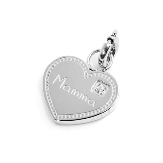 Charm cuore mamma con zircone