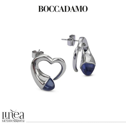 Orecchini a forma di cuore con cristalli color light sapphire