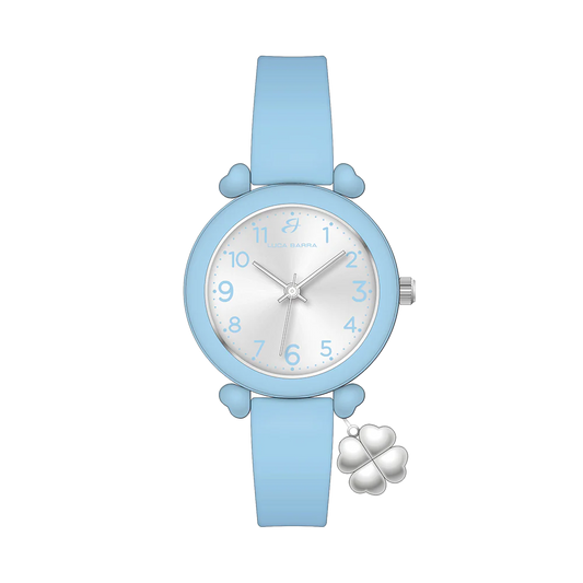 OROLOGIO DONNA AZZURRO CON CHARM QUADRIFOGLIO