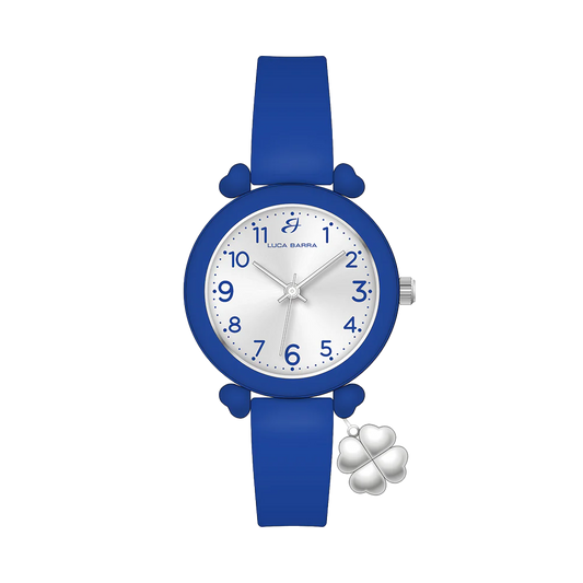 OROLOGIO DONNA BLU CON CHARM QUADRIFOGLIO