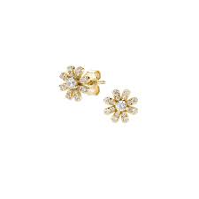 Orecchini Mini Margherita Pavé Dorati