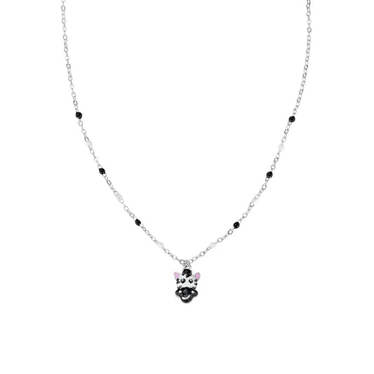 Collana Junior con Zebra in Argento e Smalto