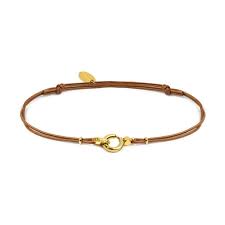 BRACCIALE CORDINO BASE GIALLA COLORE  MARRONE