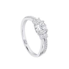 ANELLO CON CRISTALLI BIANCHI CENTRALE SOLITARIO