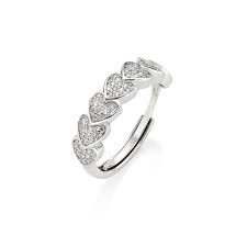 Anello Tanti Cuori Pavé Regolabile