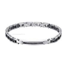 BRACCIALE IN ACCIAIO E CERAMICHE