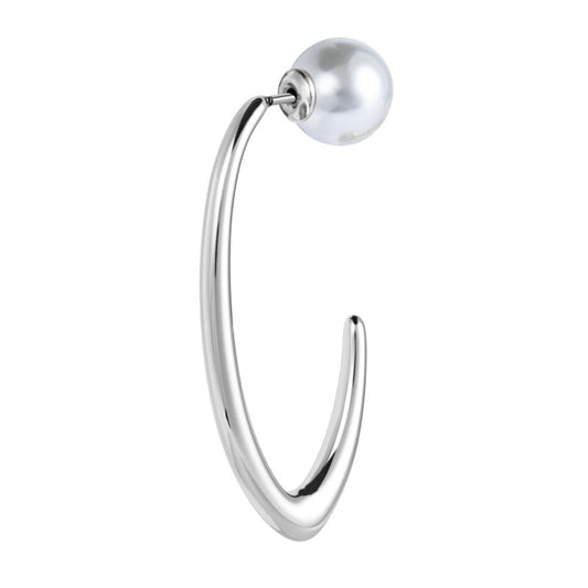Orecchino a lobo ovale con chiusura perla (BIANCHI )