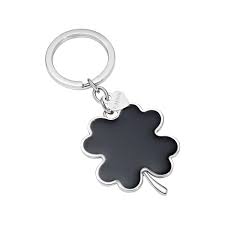 Portachiavi Emotion Quadrifoglio Nero con Smalto