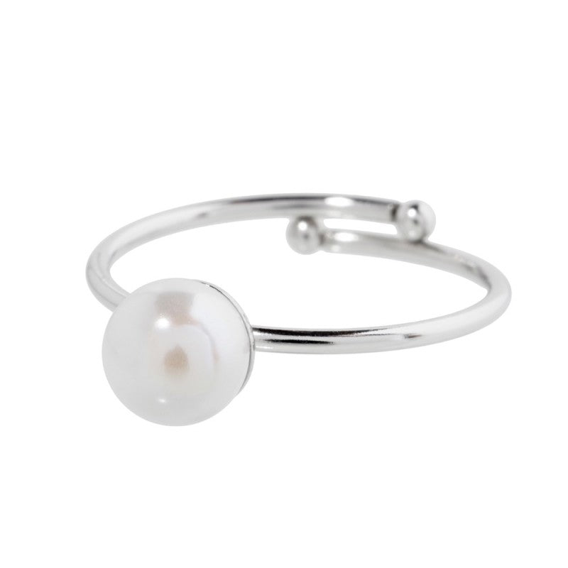 Anello perla 6mm BIANCO