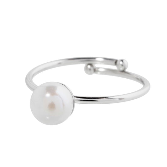 Anello perla 6mm BIANCO