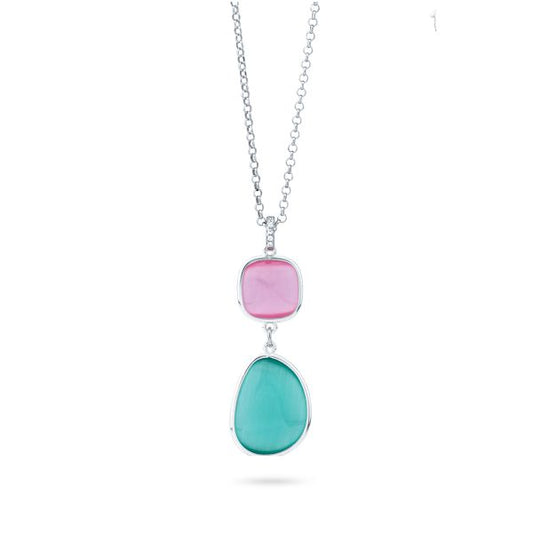 Collana lunga con pendente quadrato