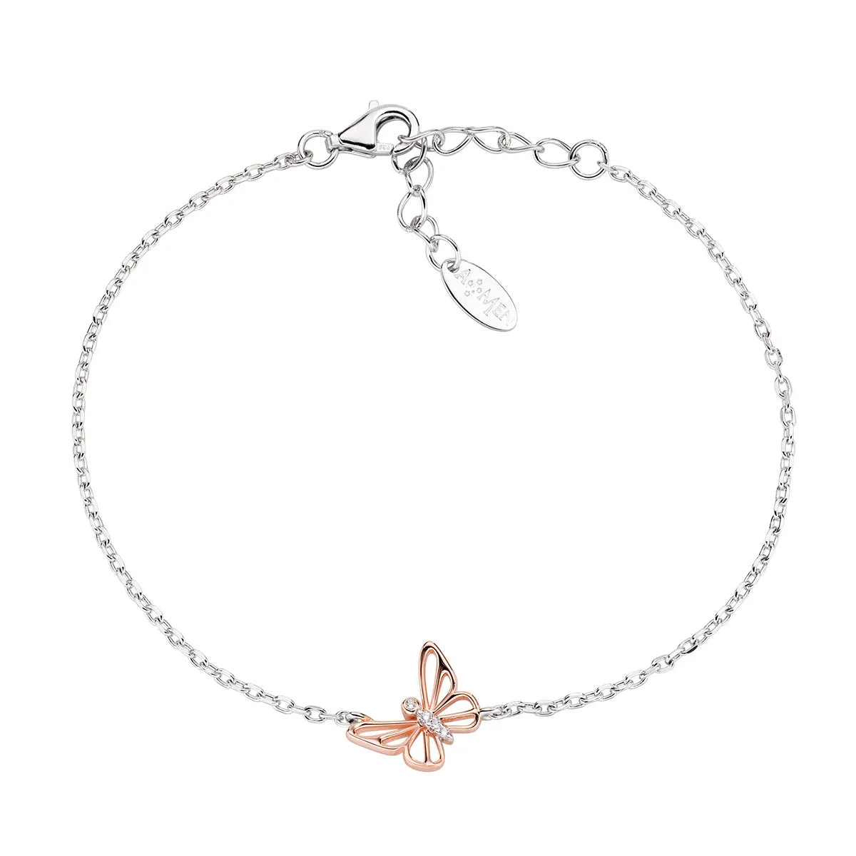 Bracciale Farfalla Rosè con Zirconi