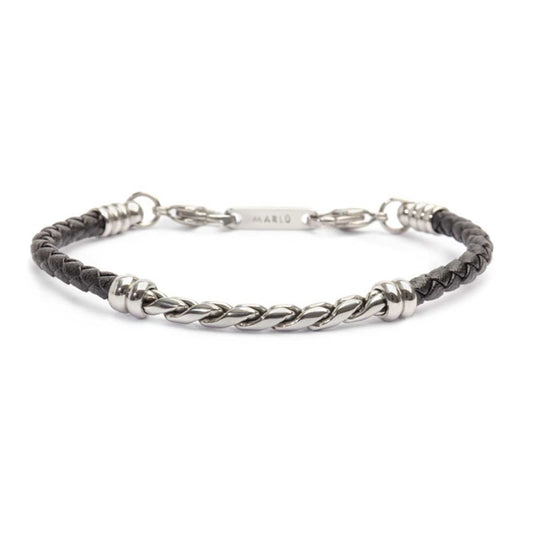 Bracciale in pelle sintetica con catena twisted