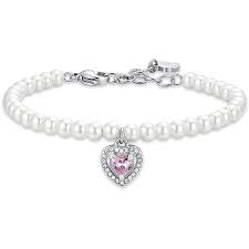 BRACCIALE CON CUORE ROSA