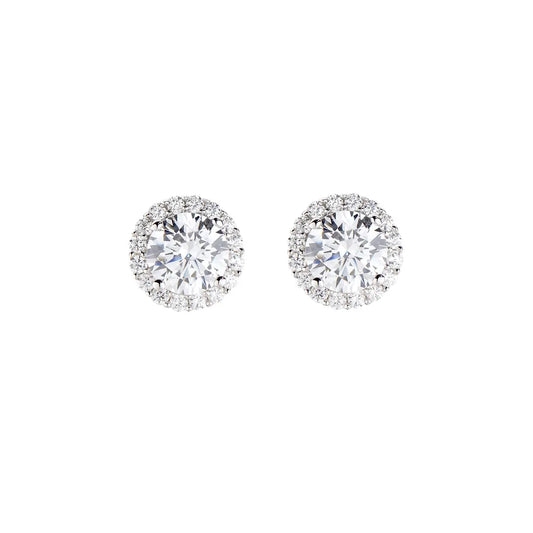 Orecchini Diamond con Zircone tondo Bianco
