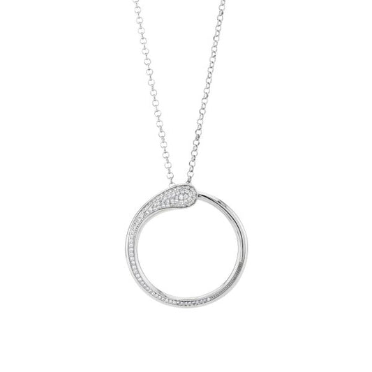 Collana con pendente contrarié zirconato