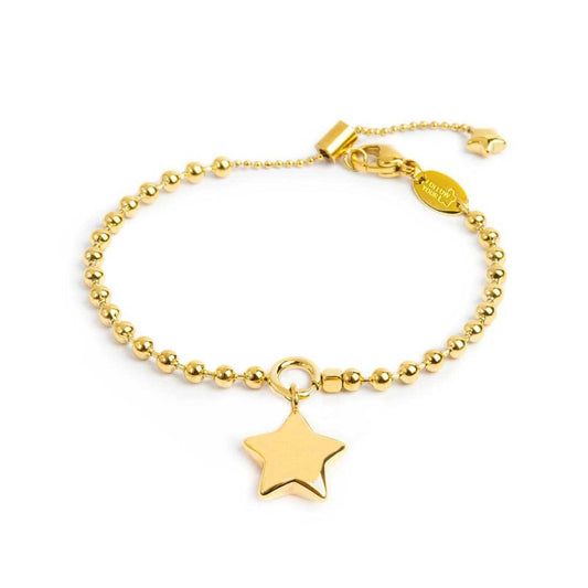 Bracciale catena a sfere con stella GOLD