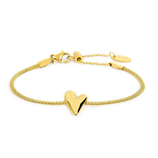 BRACCIALE CATENA MESH CON CUORE GIALLO