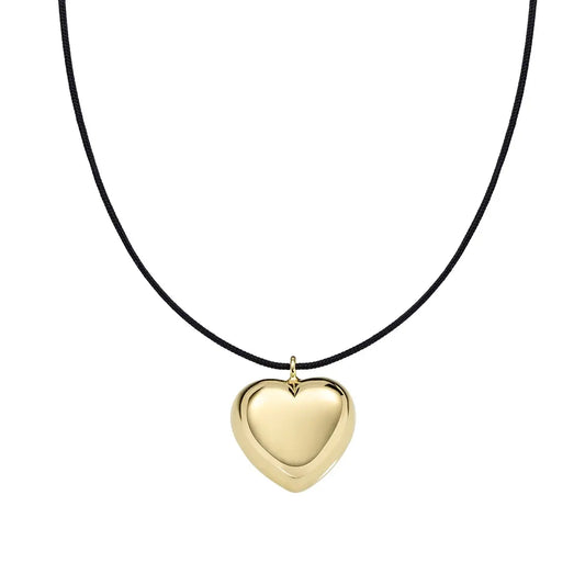 COLLANA CORDA CON CUORE BOMBATO