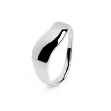 Anello a fascia ondulata BIANCO