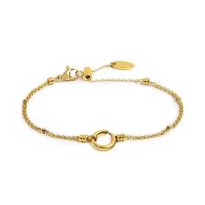 BRACCIALE CATENA MESH CON SFERE AL CENTRO MOSCHETTONE BASE GIALLA