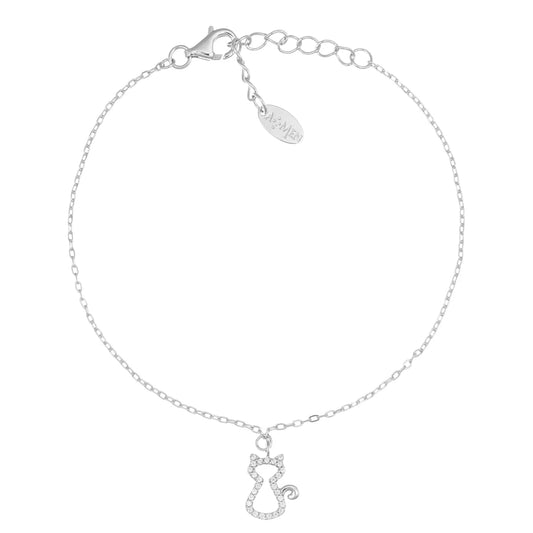 Bracciale Gattino con Zirconi Bianchi