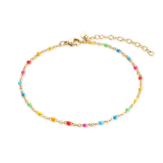 CAVIGLIERA MULTICOLORE ARCOBALENO BASE GIALLA