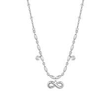COLLANA DONNA IN ACCIAIO CON INFINITO E ZIRCONI BIANCHI