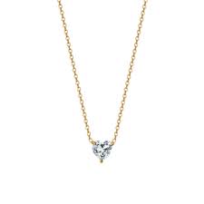 COLLANA DONNA IN ACCIAIO E IP GOLD CON CUORE CRISTALLO BIANCO