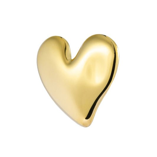 Orecchino a lobo cuore irregolare 2,1cm (GIALLO)