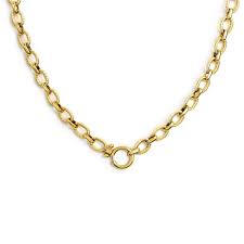 COLLANA CATENA A MAGLIE LARGHE BASE GIALLA