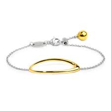 Bracciale con anello ovale centrale BICOLORE