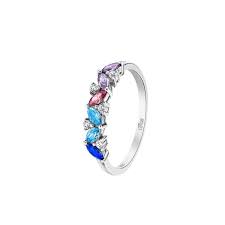 ANELLO CON CRISTALLI MULTICOLORE E FORME DIVERSE