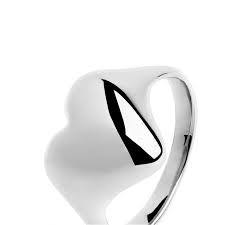 Anello cuore bombato BIANCO