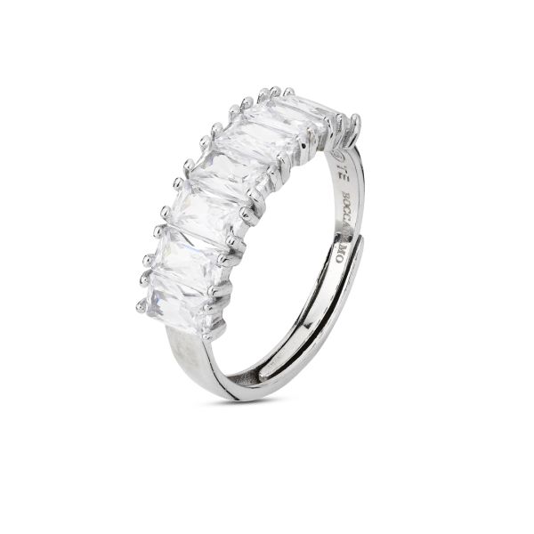 Anello argento con zirconi