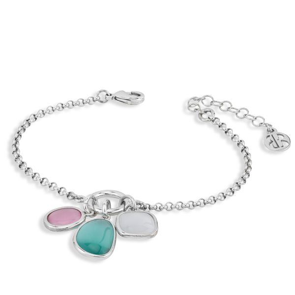 BRACCIALE CON CRISTALLI ROSA BABY E AZZURRO