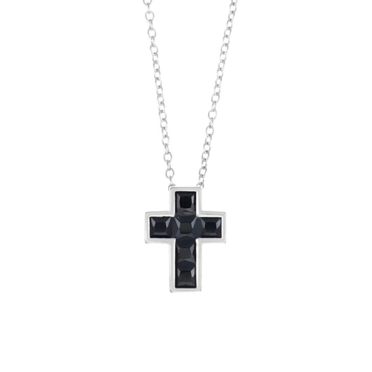Collana con Croce di Zirconi Neri