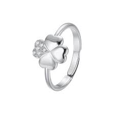 ANELLO QUADRIFOGLIO CON CRISTALLI BIANCHI