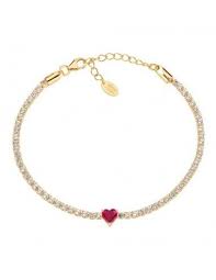Bracciale "Ti Amo" in Argento Dorato con Zircone