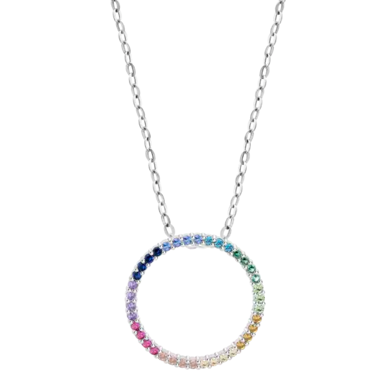 COLLANA CON CERCHIO TRAFORATO SW MULTICOLORE