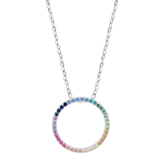 COLLANA CON CERCHIO TRAFORATO SW MULTICOLORE