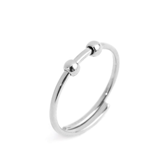 Anello con sfere ( BASE BIANCA -GIALLA - ROSA )