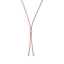 COLLANA CORDINO MARRONE BASE BIANCA