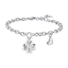 BRACCIALE CATENA CON PENDENTE QUADRIFOGLIO